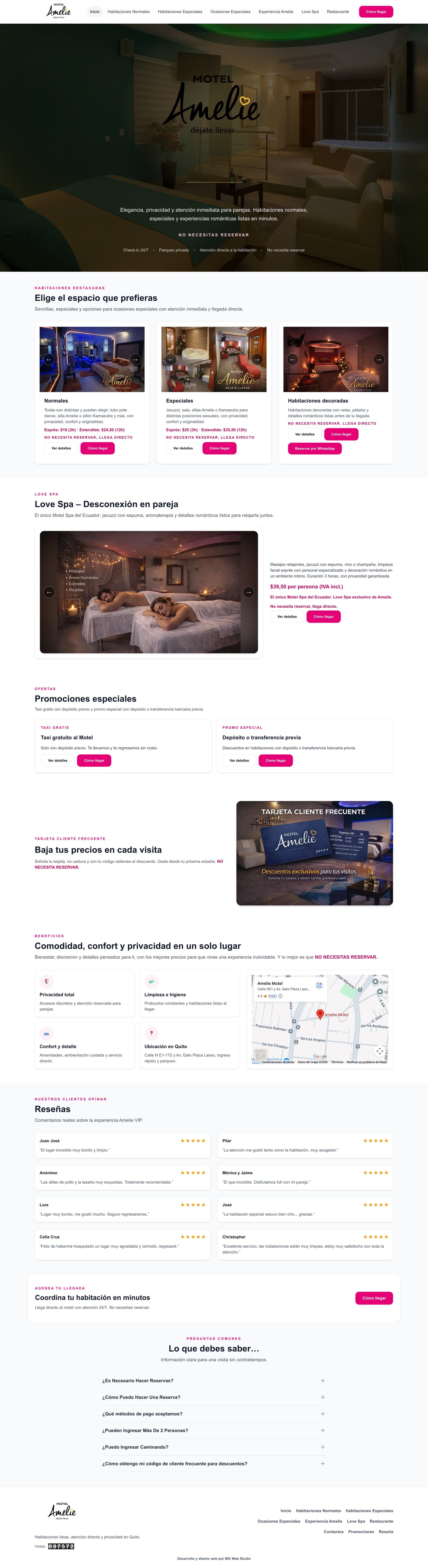 Web real de Amelie EC — Referencia técnica diseñada por MG Web Studio