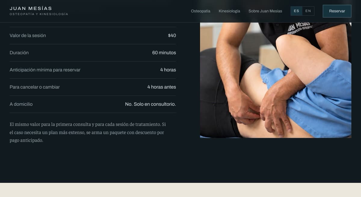 Precio, duración y reglas antes de preguntar
