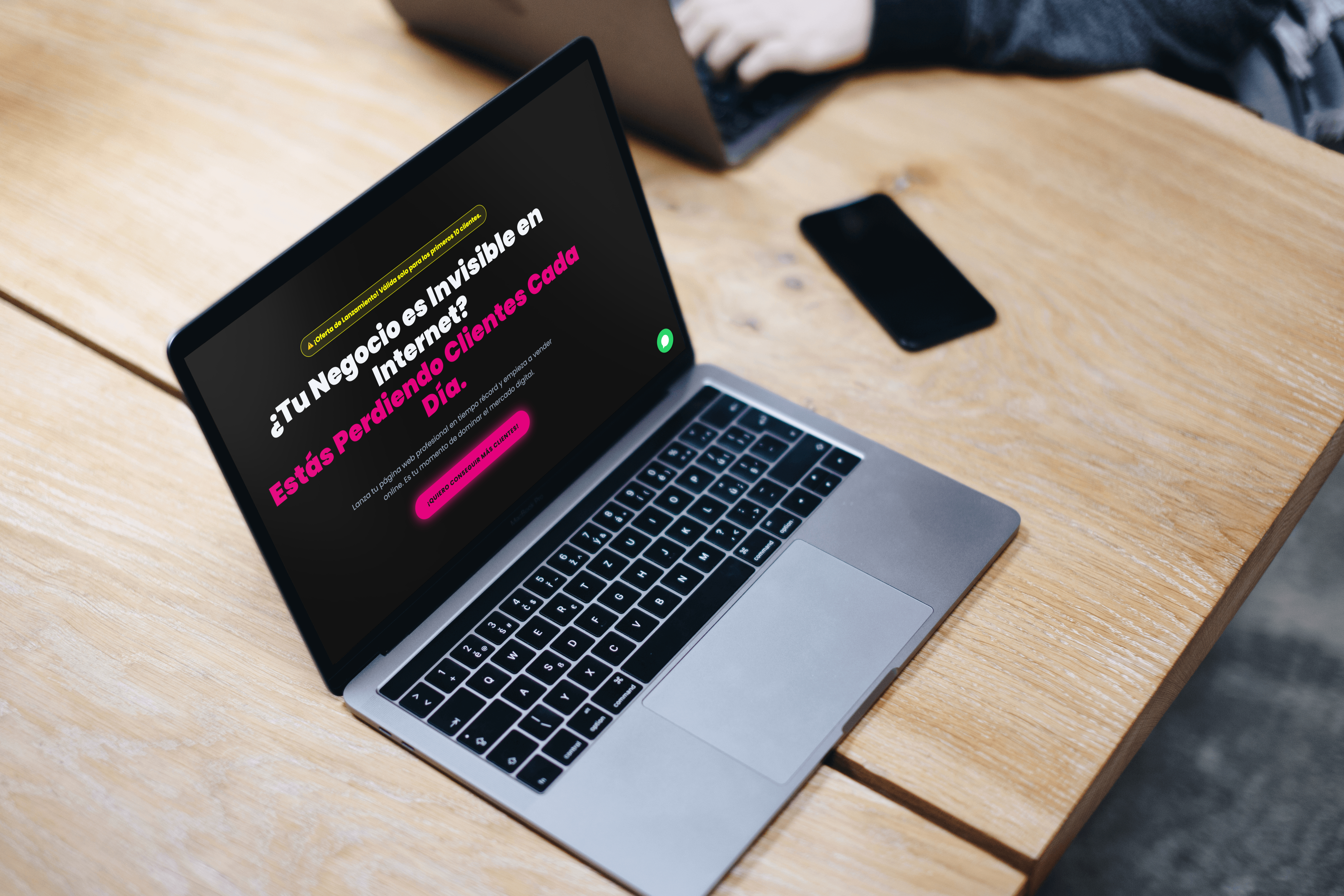 Mockup de landing page profesional de mateoguerrero.dev