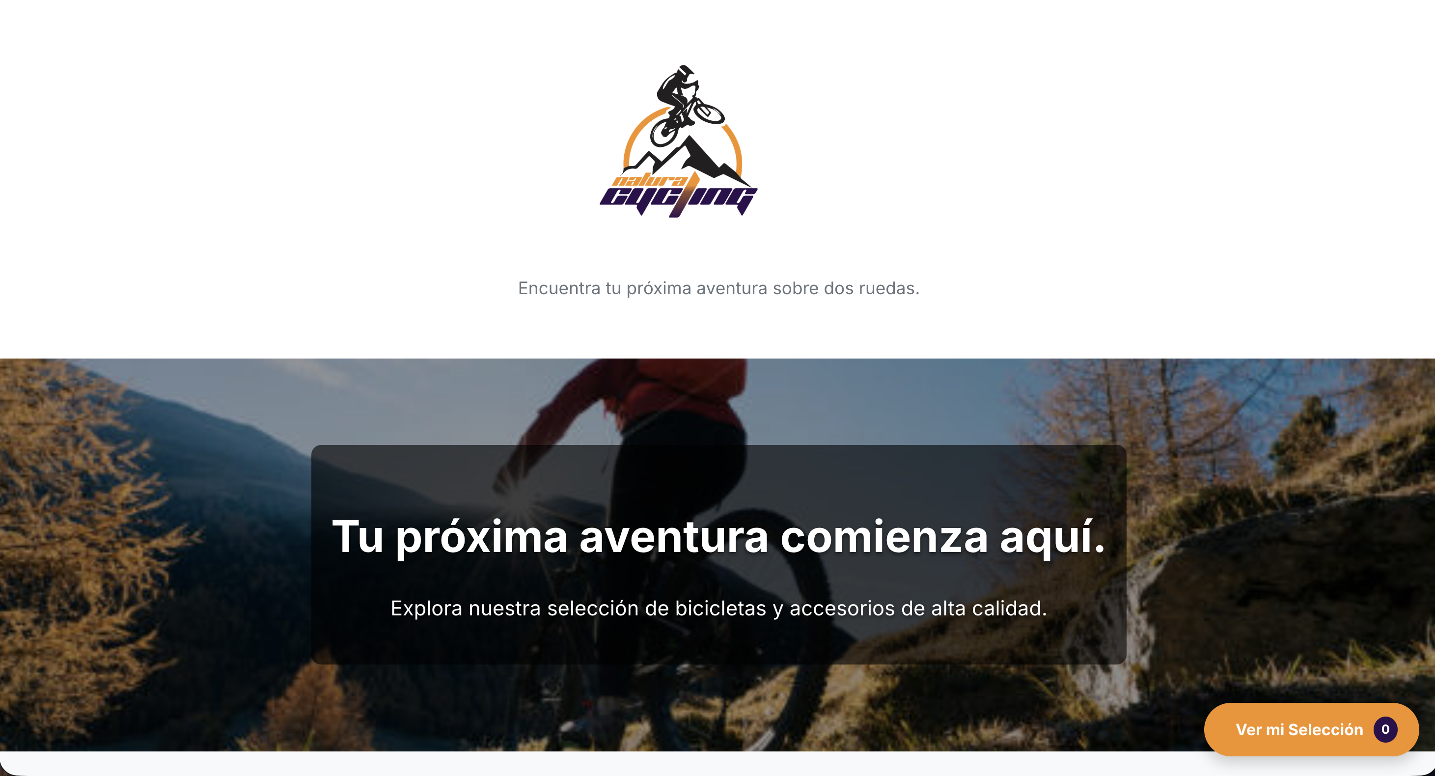 Captura de pantalla de la web Natural Cycling